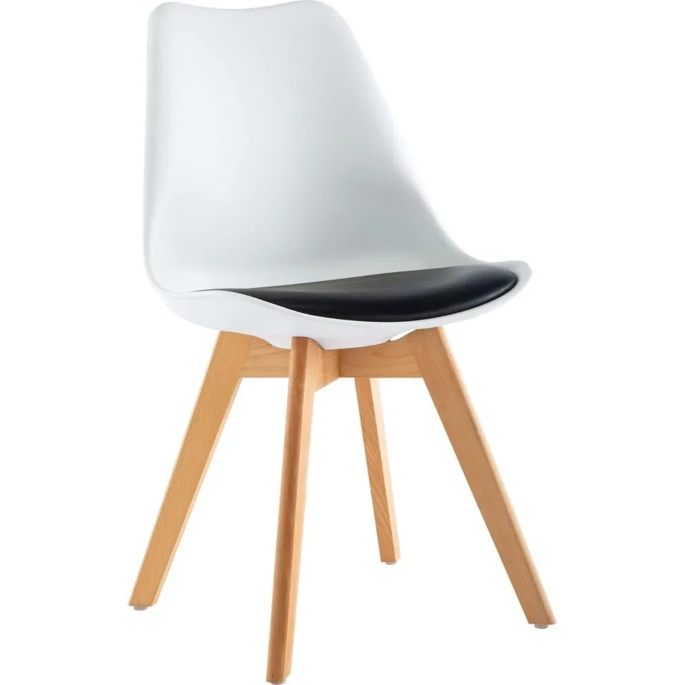 Esszimmerstühle 2-Sitzer Kunstleder weiß und schwarz - 2