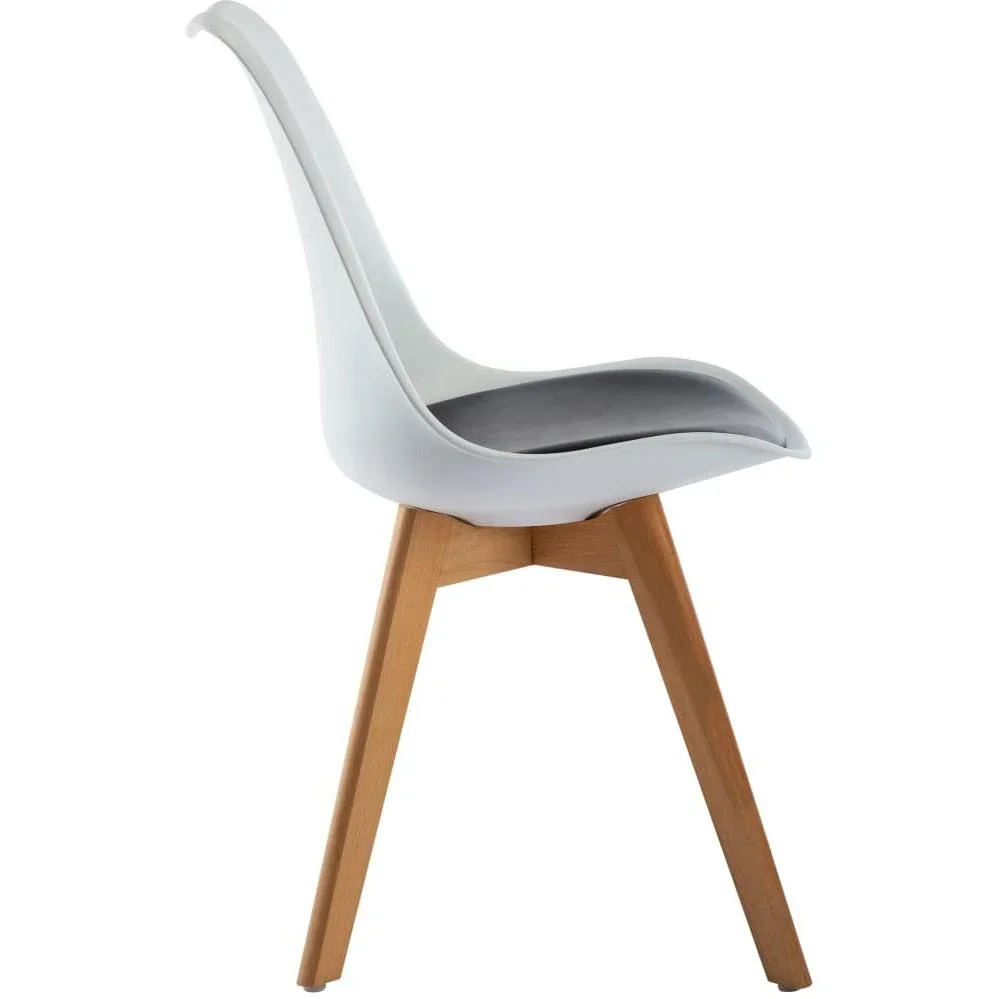 Esszimmerstühle 2-Sitzer Kunstleder weiß und schwarz - 4