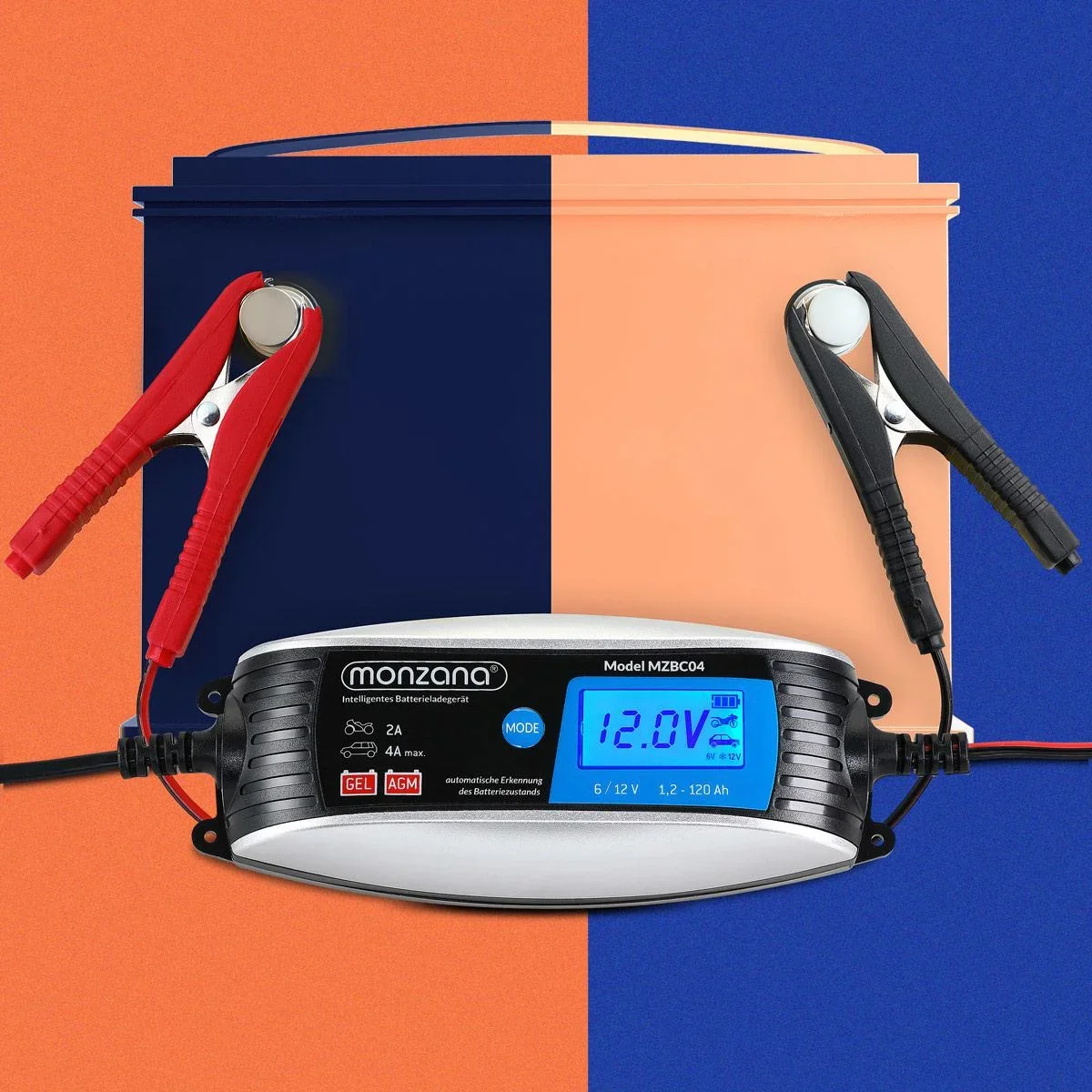 Starthilfekabel - Batterieladegerät - Auto - 6V 12V Schwarz - 4