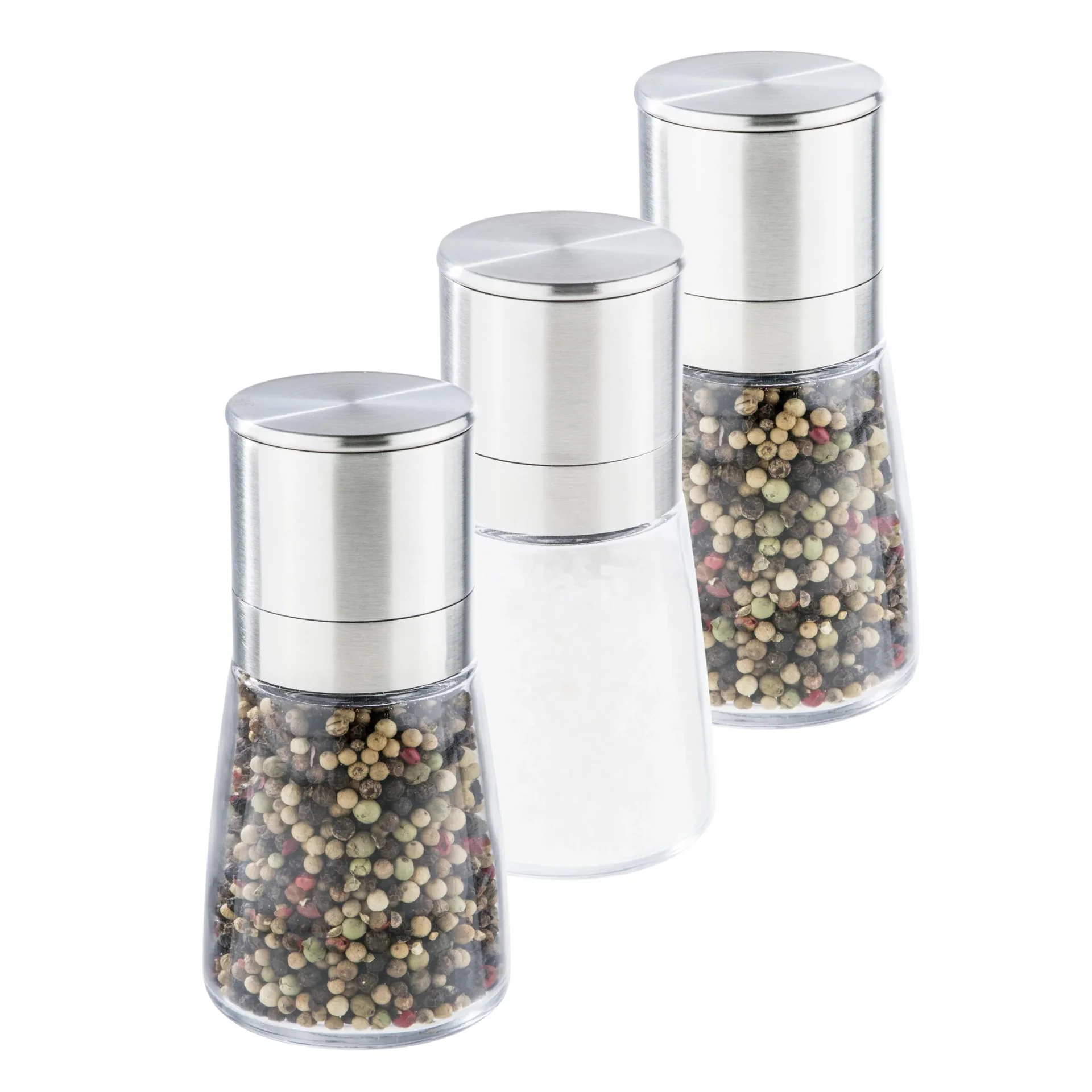 Gewürzmühlen, Edelstahl/ Glas, 3er-Set - 1