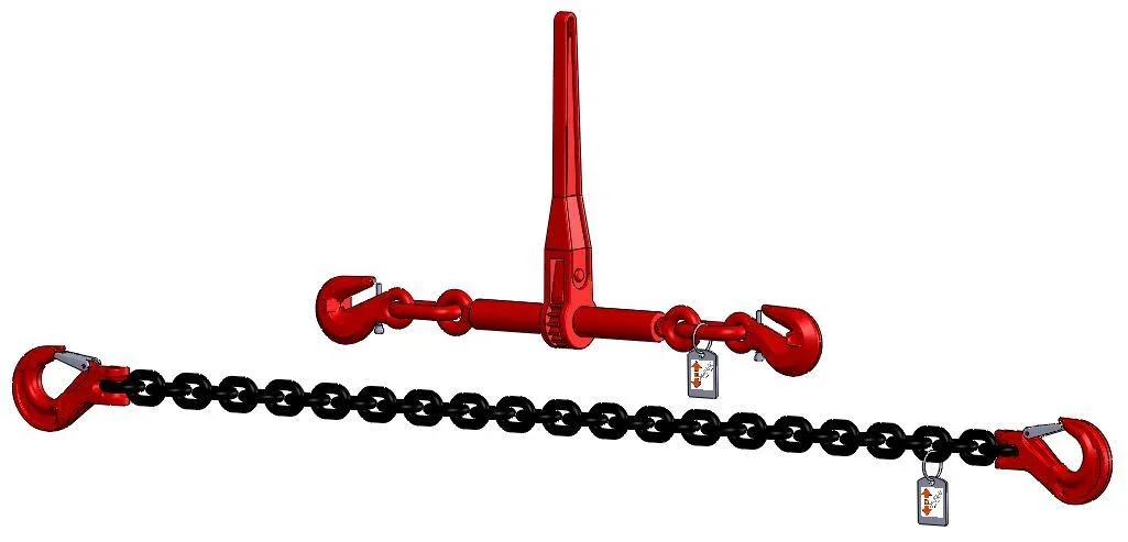 Zurrkette GK8, 2-teilig, 10 mm, zulässige Zurrkraft 6300 daN - 0