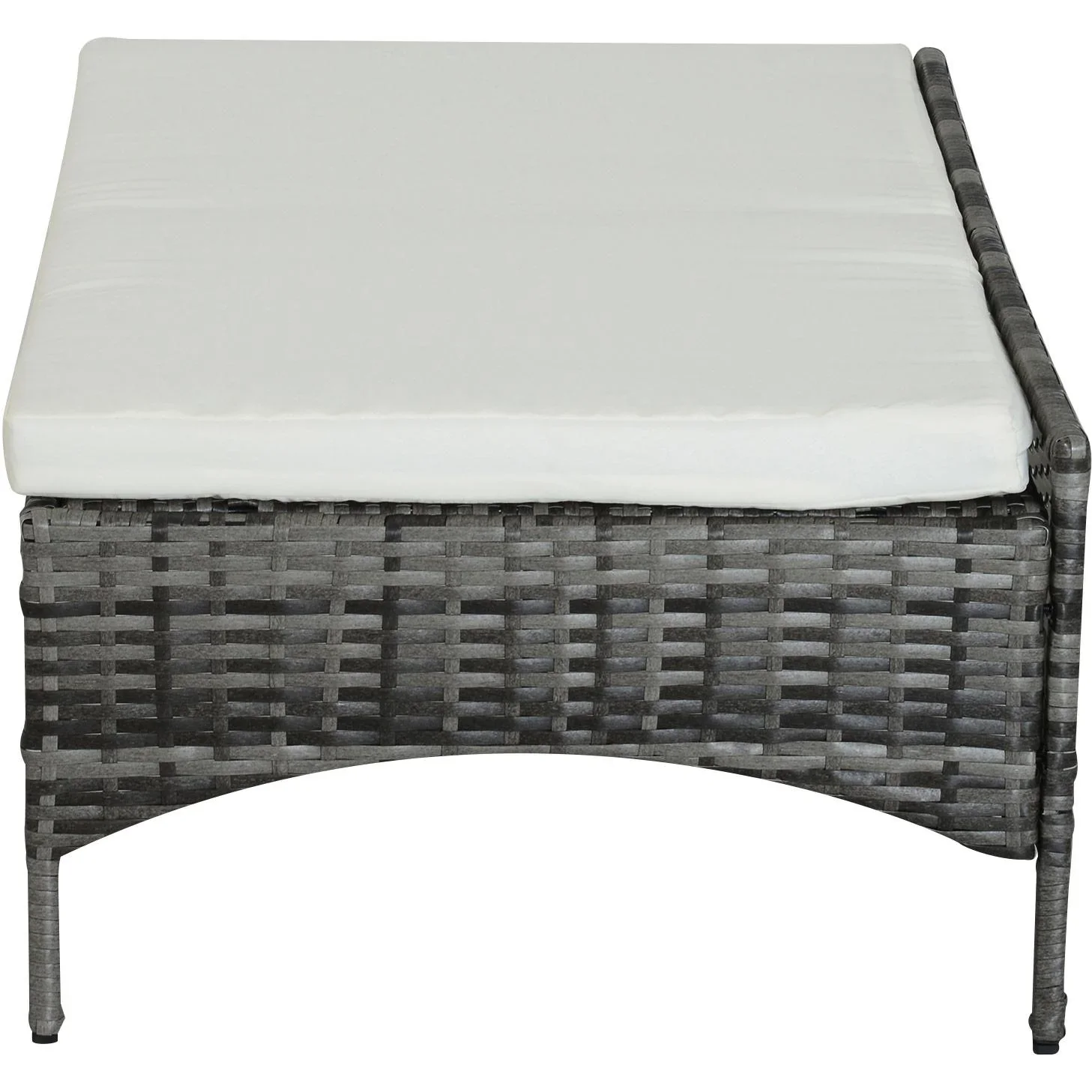 2-tlg, Gartensofa Gartenmöbel Lounge Rattenmöbel Polyrattan + Metall 2er-Sofa 1 x Hocker mit Sonnendach - 6