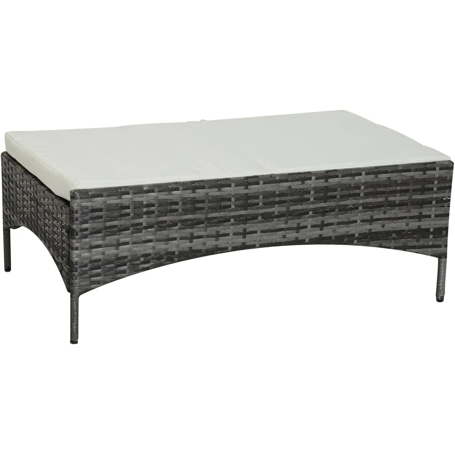 2-tlg, Gartensofa Gartenmöbel Lounge Rattenmöbel Polyrattan + Metall 2er-Sofa 1 x Hocker mit Sonnendach - 7