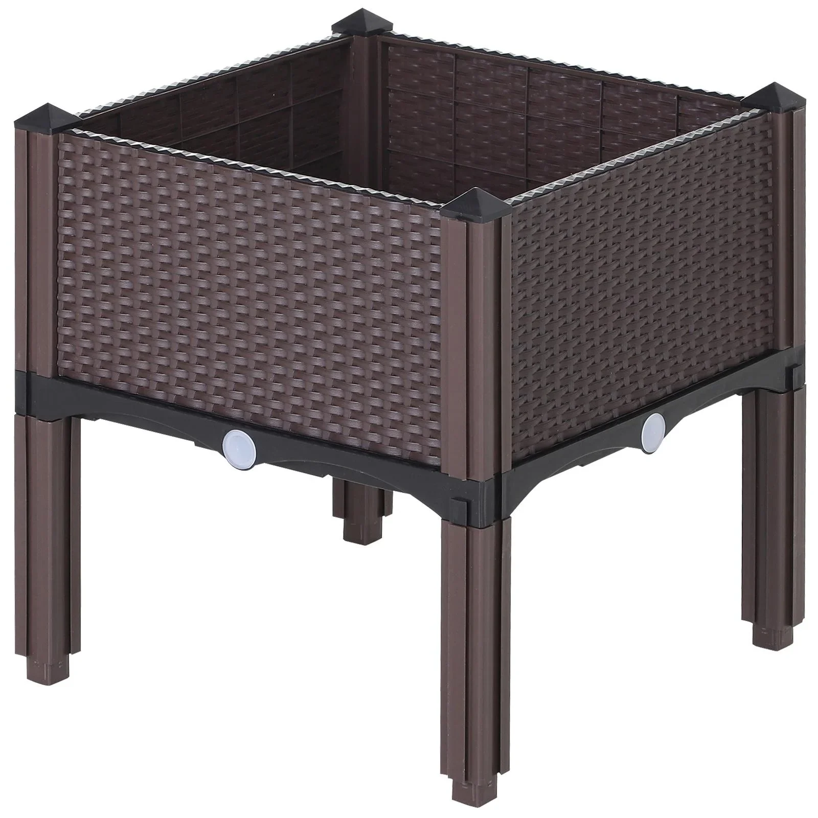 2-teiliges Hochbeet in Rattan-Optik - 1