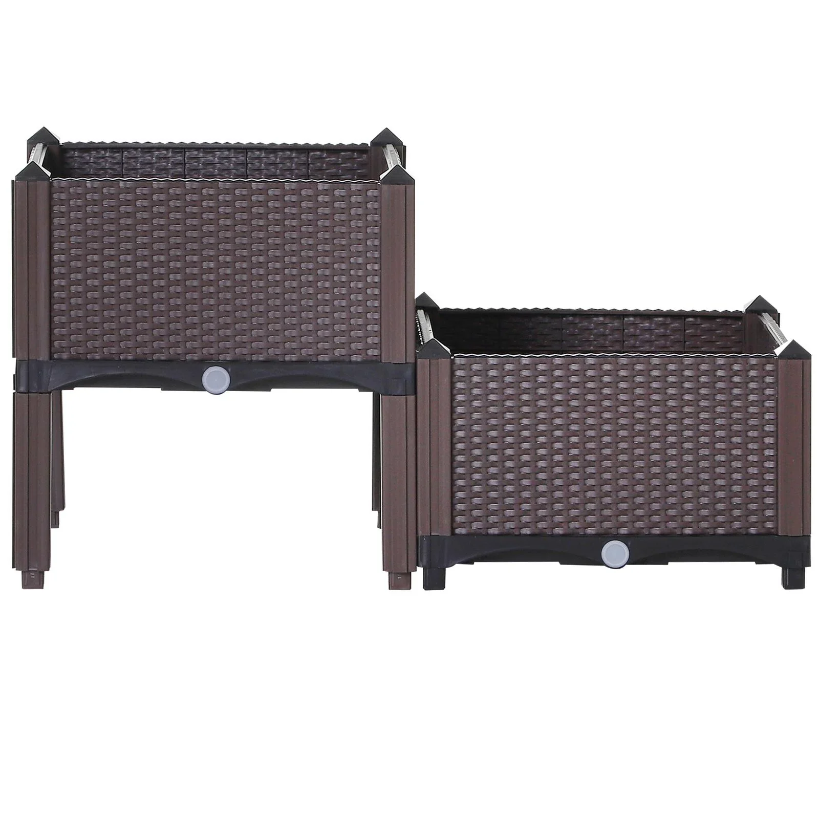 2-teiliges Hochbeet in Rattan-Optik - 2