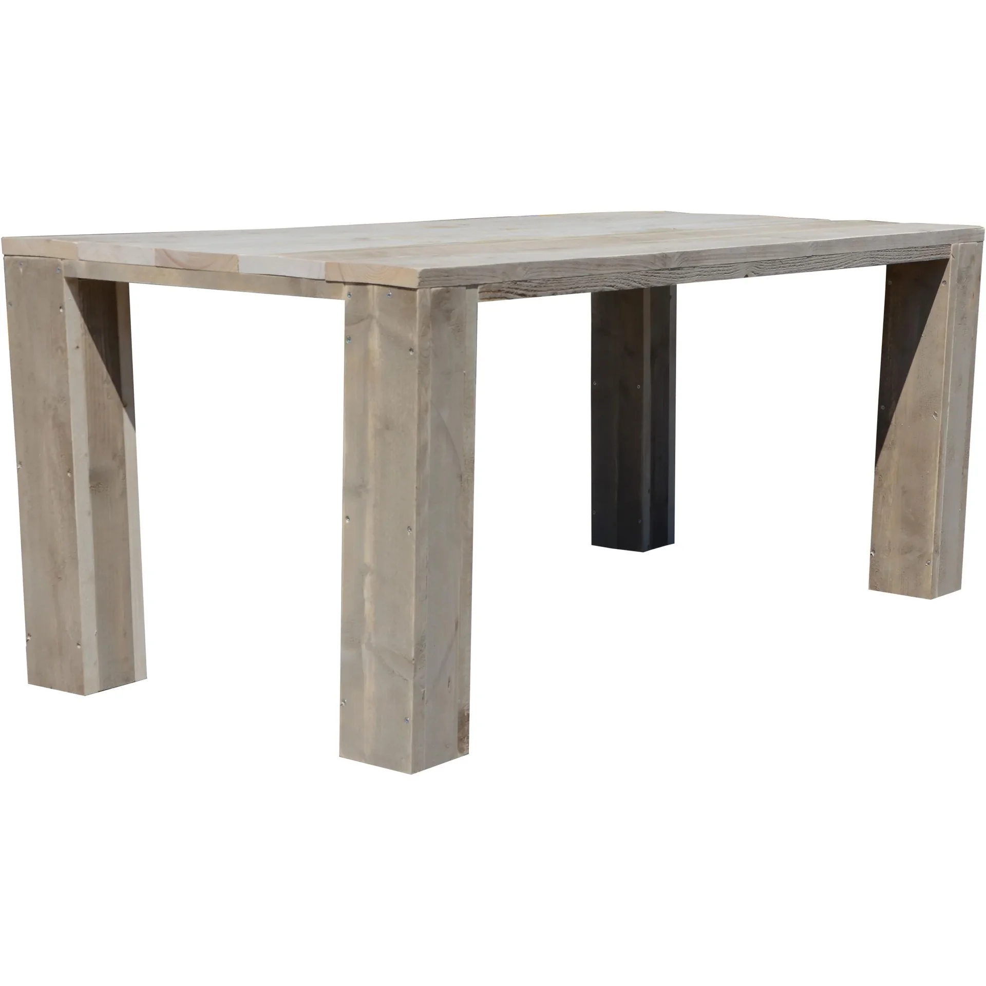 Robuster Gerüstholztisch mit breiten Blockbeinen 180/95 cm - 0
