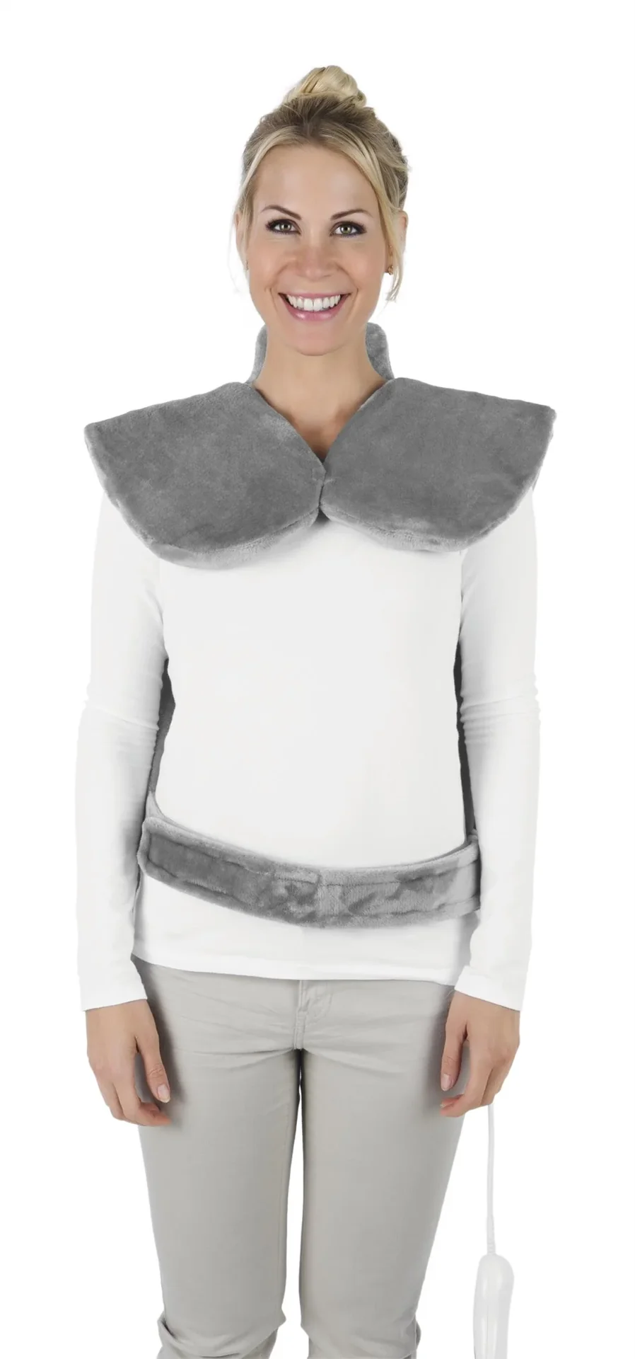 2 in 1 Heizdecke, Massagefunktion, 100 Watt, Grau - 2