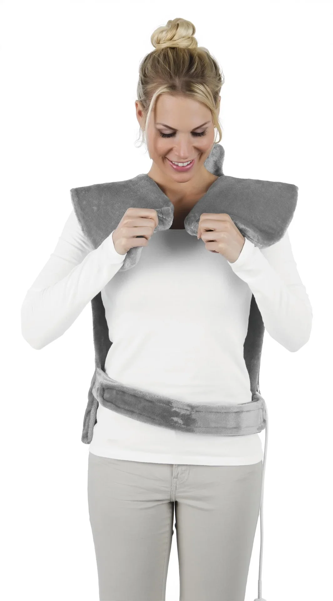 2 in 1 Heizdecke, Massagefunktion, 100 Watt, Grau - 4