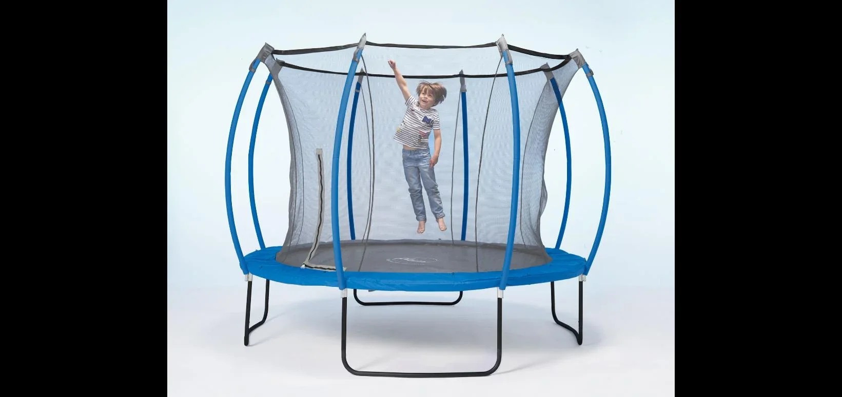 Springsafe Trampolin Colours 305 cm mit Sicherheitsnetz, Outdoor-Trampolin, Durchmesser 305 cm, rund, blau - 0