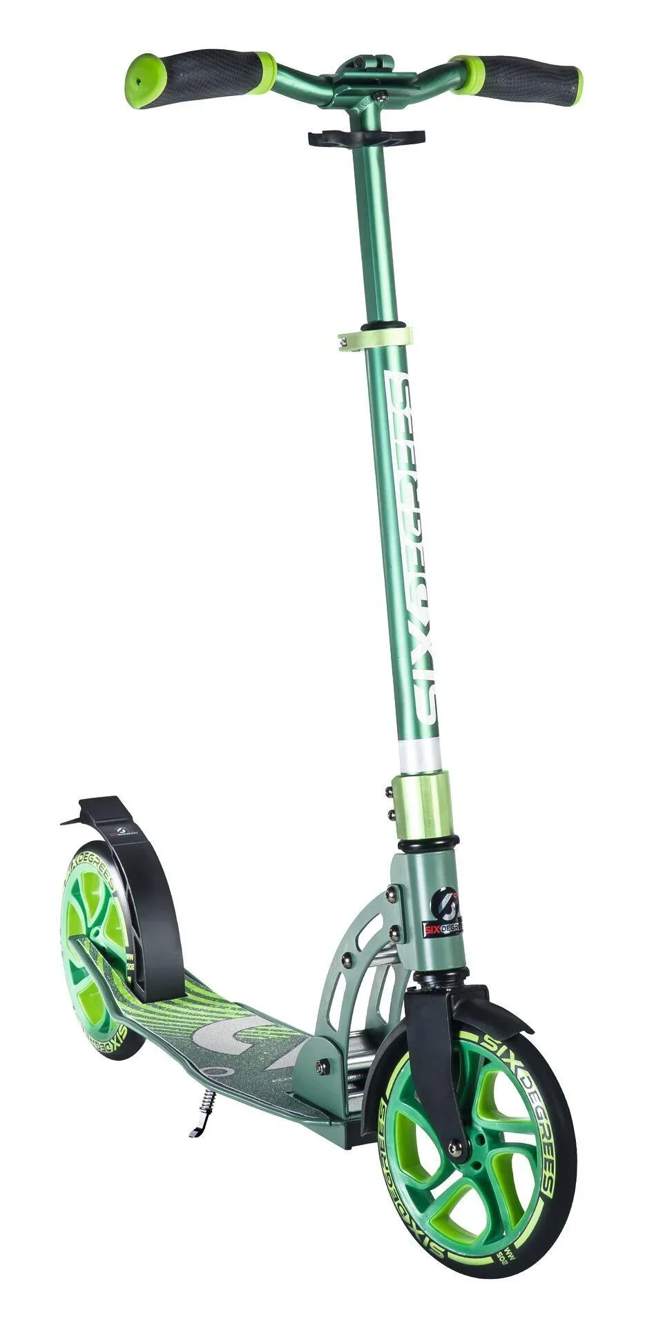 Aluminium Scooter mit Klappmechanismus und Ständer, 205 mm, ABEC 7, höhenverstellbar, grün - 6