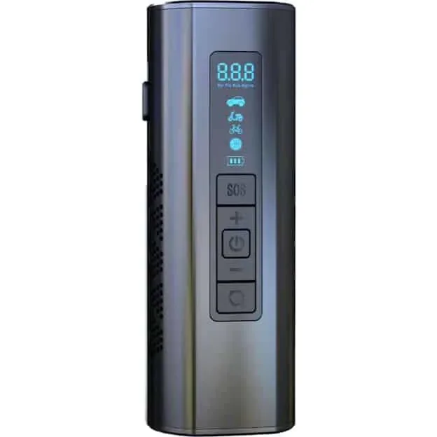 Pure4u CAR3 Tragbarer Kompressor - Elektrische Reifenpumpe - USB Wiederaufladbar - LED - Powerbank - 2