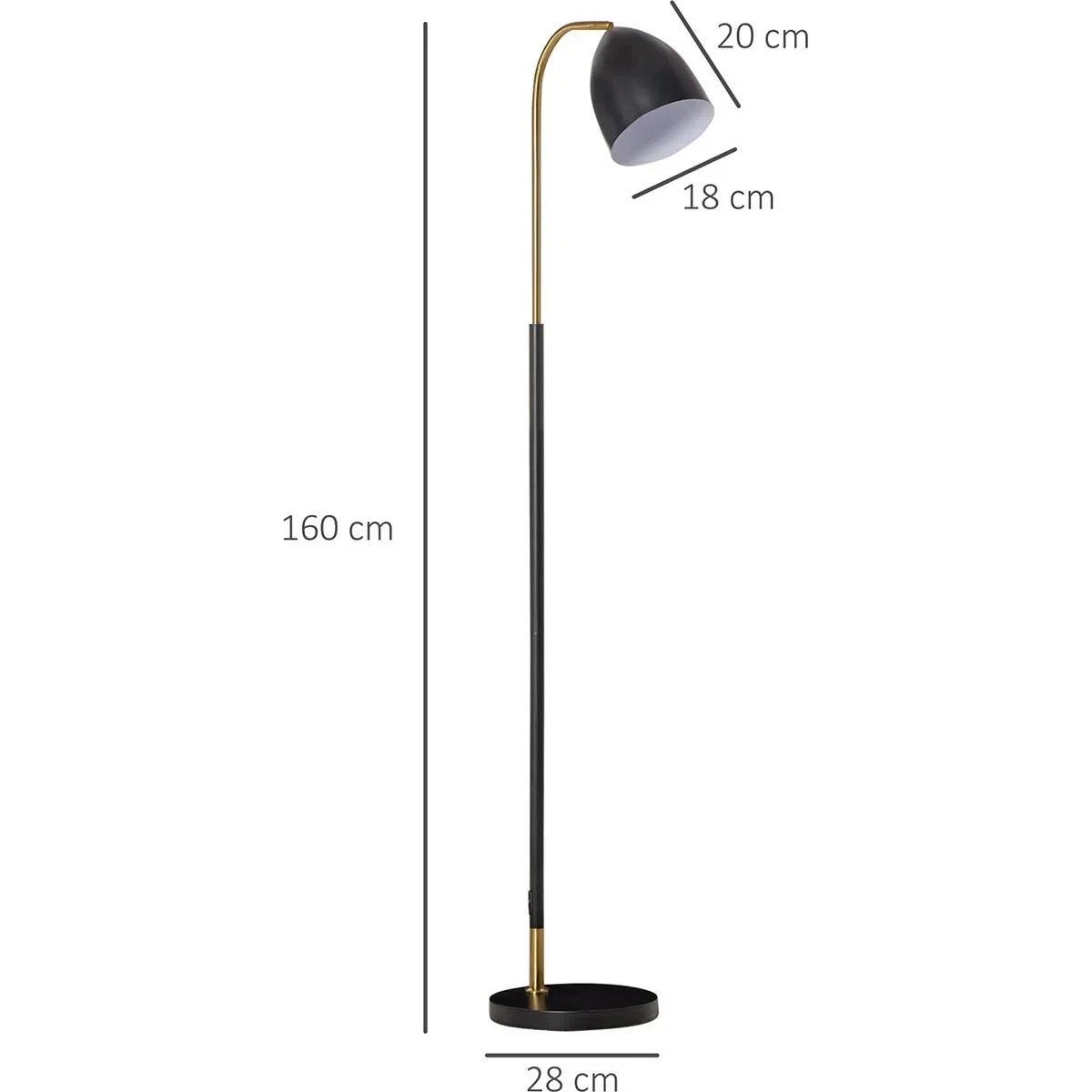 Bogenlampe Stehlampe Wohnzimmer Schirm verstellbar Stehleuchte 40W moderne Bogenleuchte mit E27 Fassung Schirm für Schla - 0