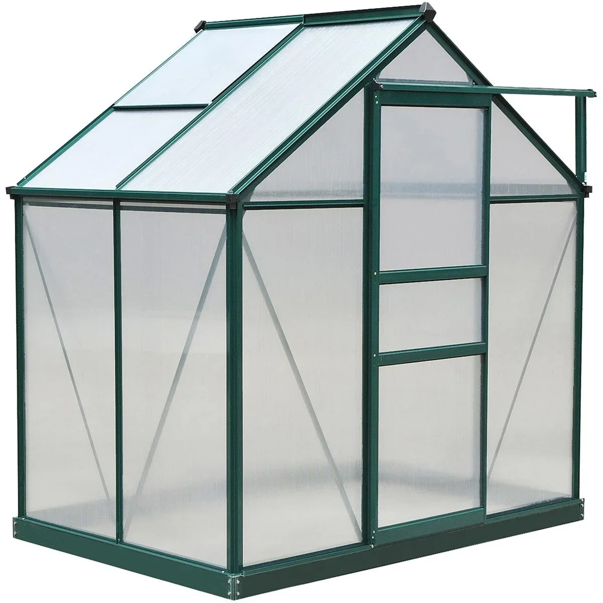 Gewächshaus mit Dachluke - Polycarbonatgehäuse - 183 x 122 x 213 cm - 2