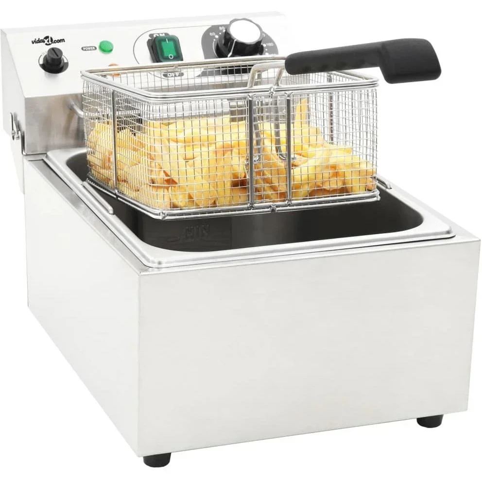 Elektrische Fritteuse 3000 W 10 L Edelstahl - 0