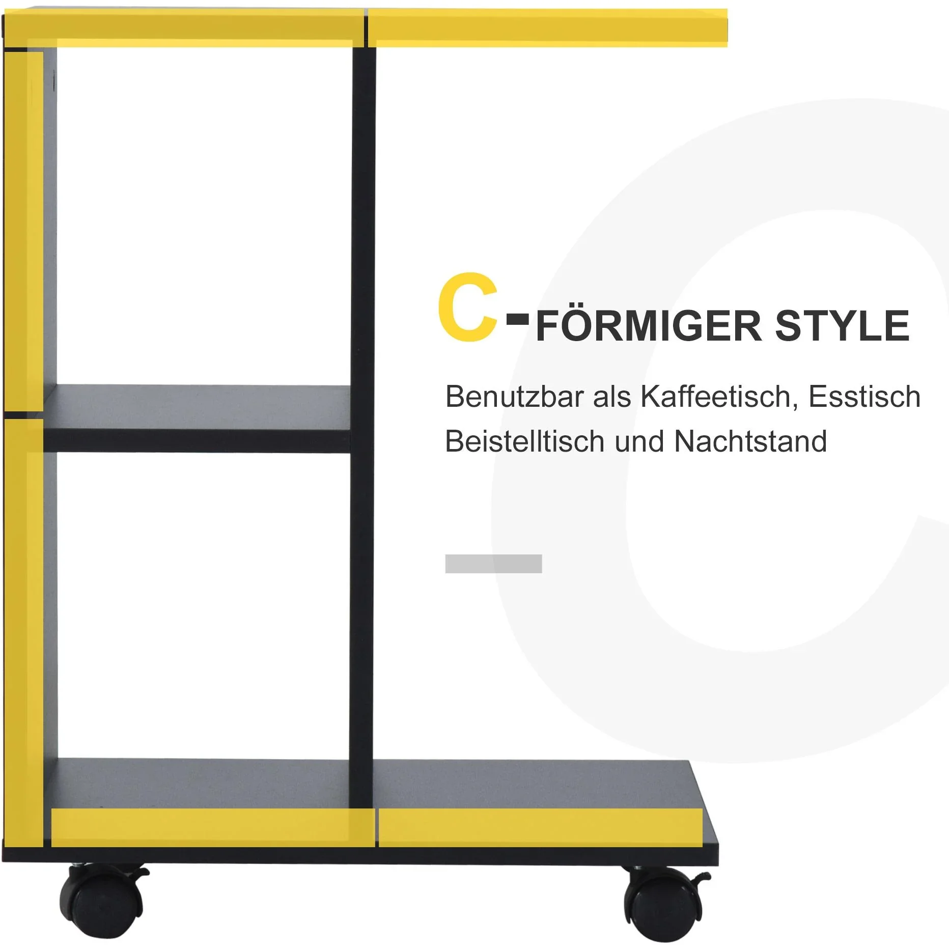 Beistelltisch, schwarz - 1