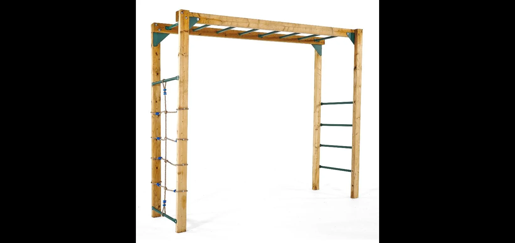 Holz Klettergerüst Monkey Bars, Outdoor-Klettergerüst für Kinder, Kletternetz, Leiter, Monkey Bars - 0