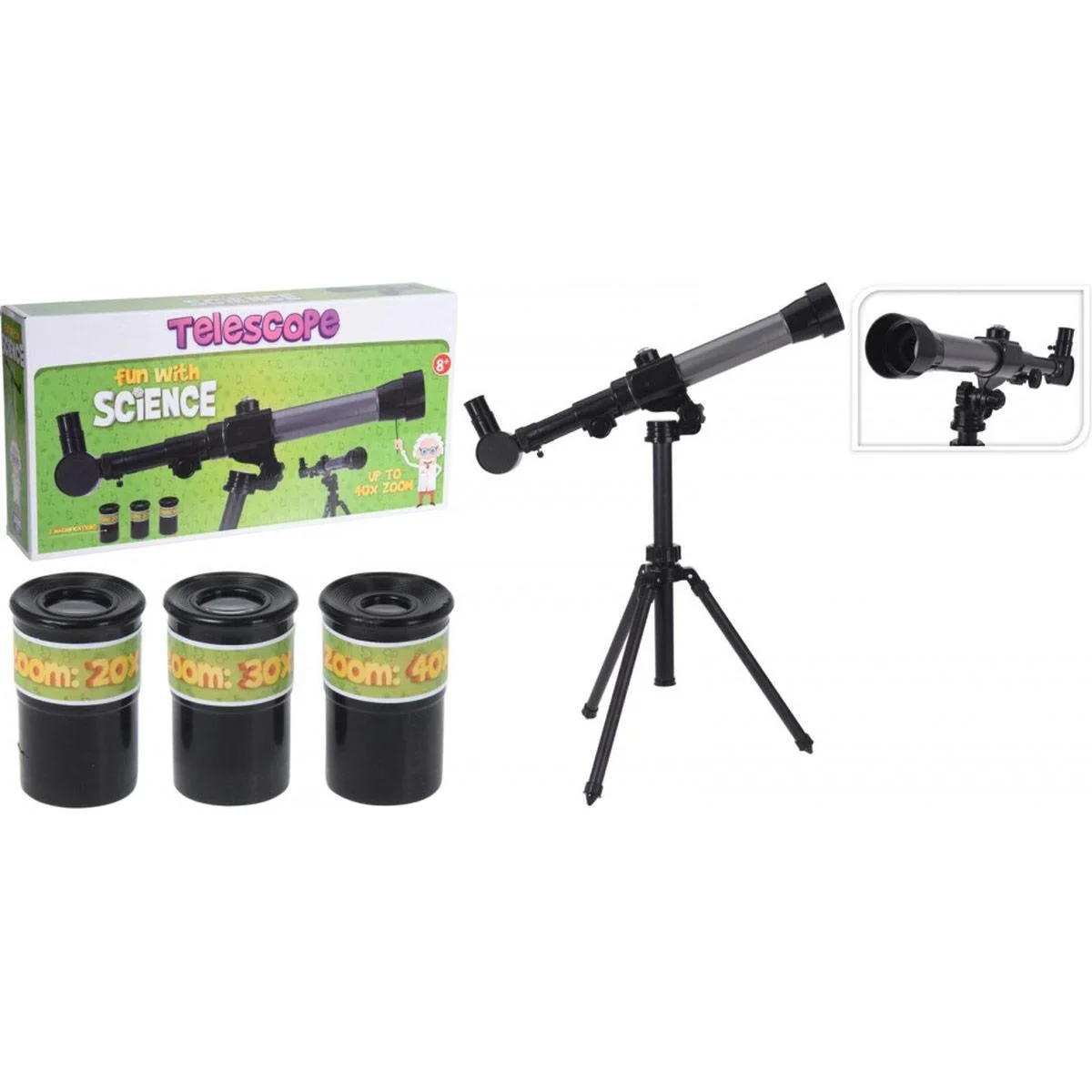 Teleskop - Spielzeug - 40 x Zoom - 3 Linsen - schwarz - 0