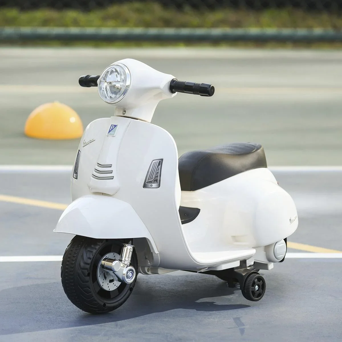 VESPA Elektromotorrad Kindermotorrad Elektrofahrzeug 18-36 Monate 3 km/h LED-Licht Sound PP-kunststoff Metall Weiß - 1