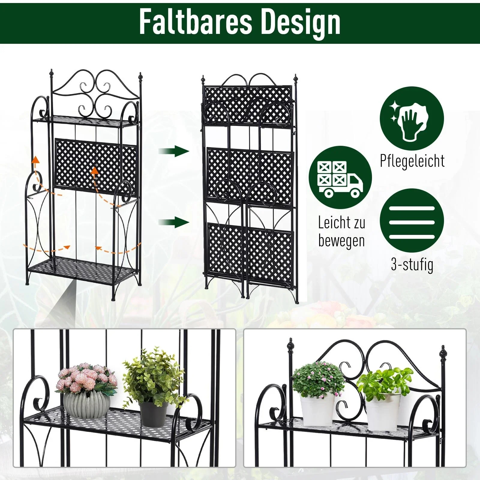 Gartenregal mit 3 Ablagen - 3