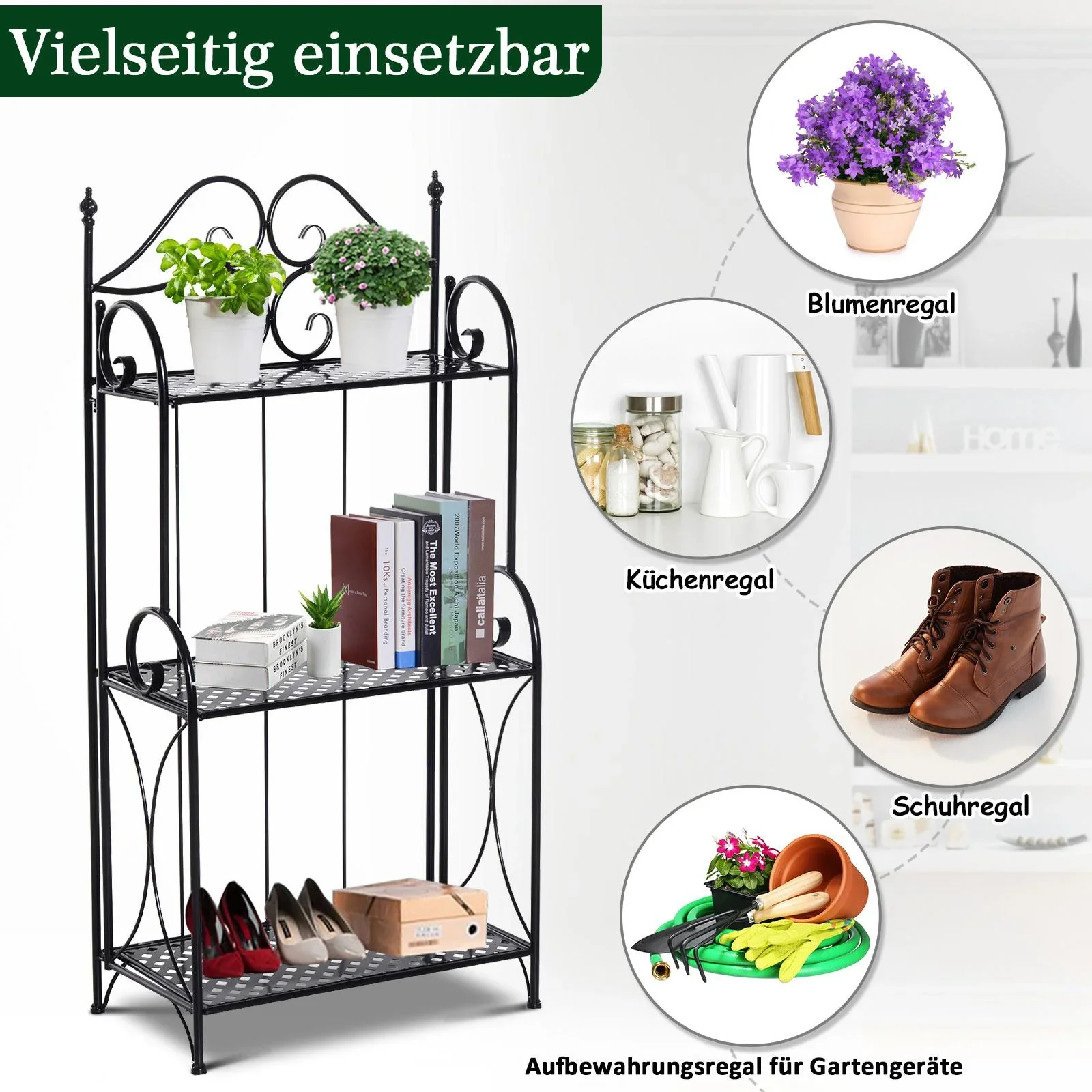 Gartenregal mit 3 Ablagen - 5