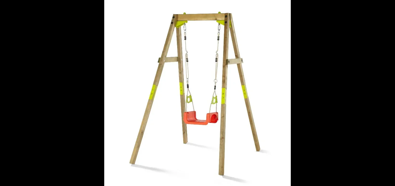 Mitwachsende Holzschaukel, Outdoor-Einzelschaukel für Babys und Kleinkinder, Schaukelseile höhenverstellbar, natur - 9