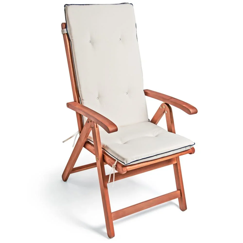 Stuhlkissen 6 Stück Vanamo creme mit schöner blauer Ausführung - 1