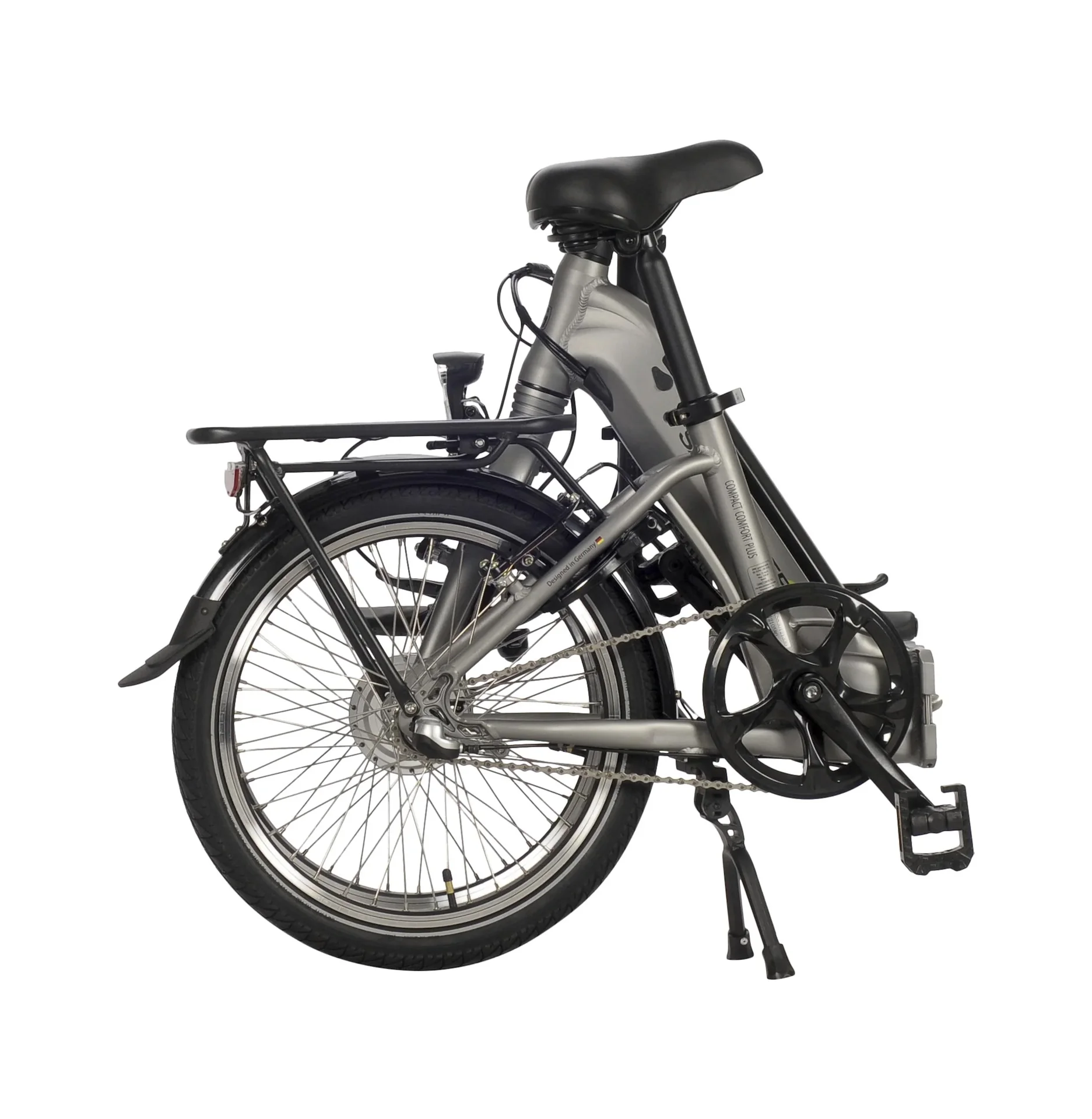 Unisex E-Faltrad, 20 Zoll, Rahmenhöhe 33 cm,3 Gang Nabenschaltung, silber matt, Sylt - 2