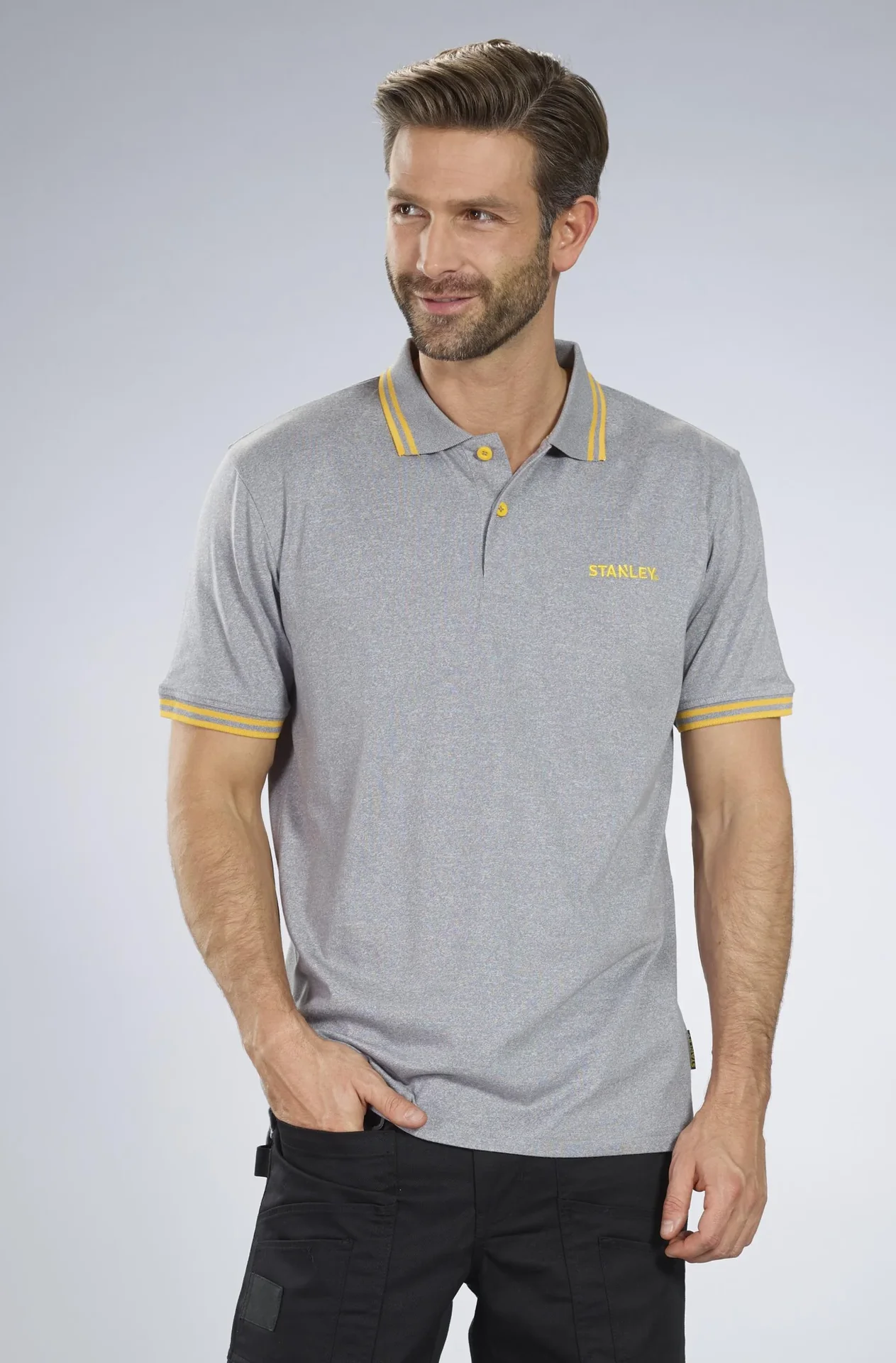 Poloshirt, Farbe silber/melange, Gr.M - 1