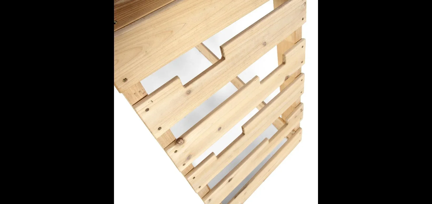 Holz Klettergerüst Tamarin, Outdoor-Klettergerüst für Kinder, Doppelschaukel, Leiter, Rutsche, natur - 1