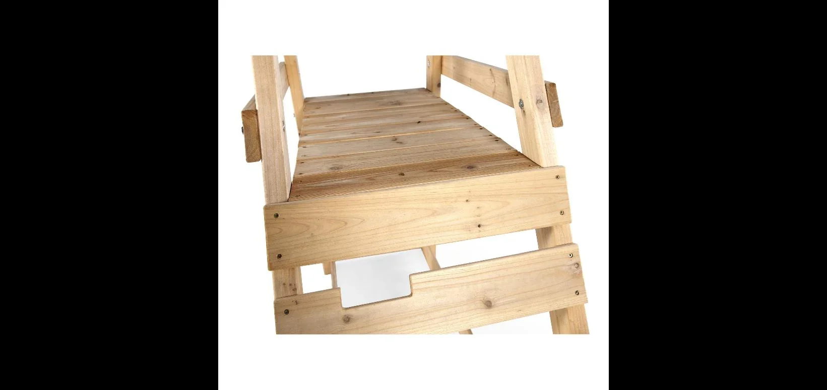 Holz Klettergerüst Tamarin, Outdoor-Klettergerüst für Kinder, Doppelschaukel, Leiter, Rutsche, natur - 2