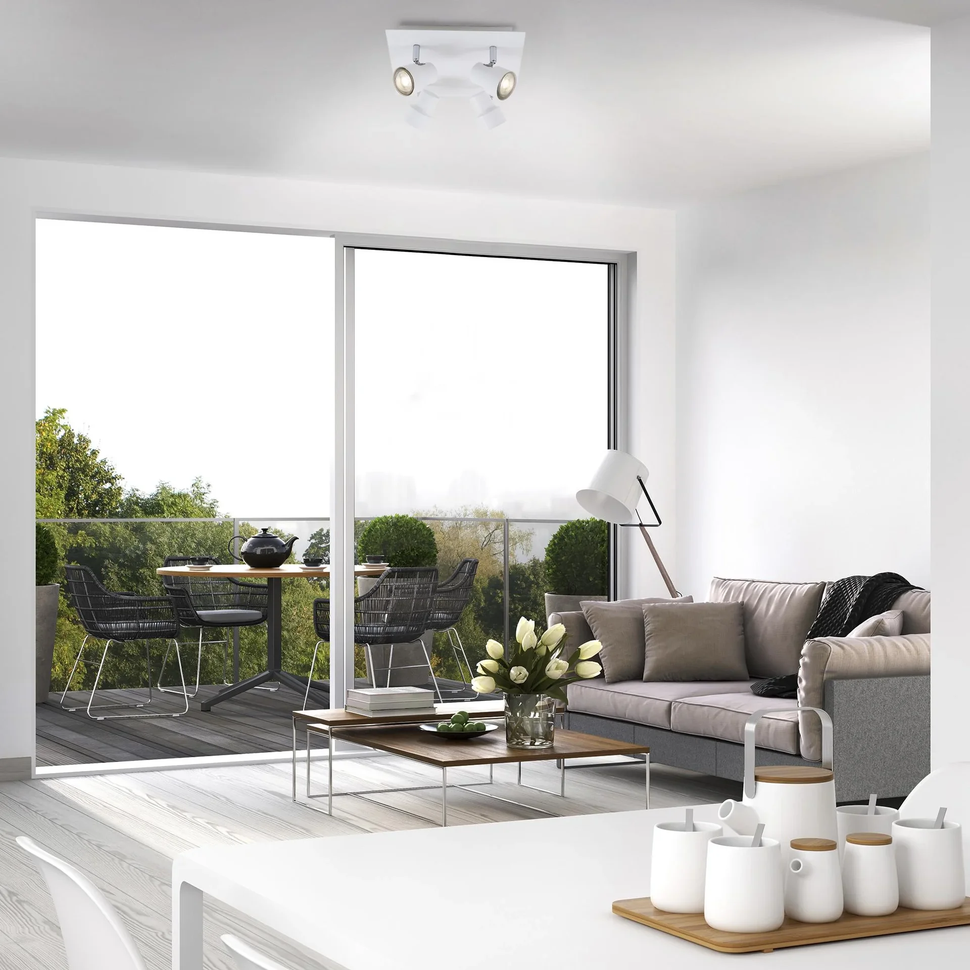 LED Deckenleuchte, 1840 Lumen, 20 Watt, GU10, weiß - 2