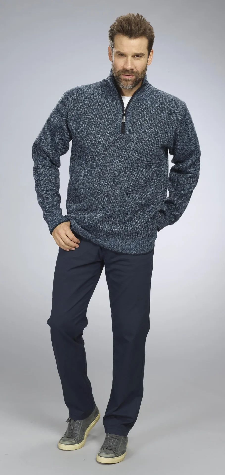 Strickpullover, Farbe marine, Gr.M - 2