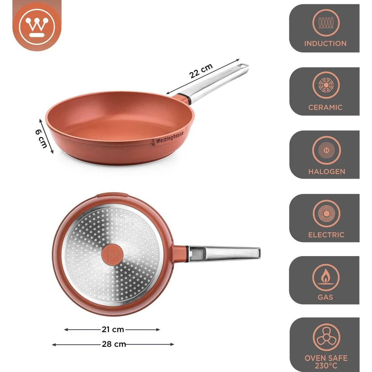 Performance Series Bratpfanne - Backofen geeignet - 28 cm - Orange - 3