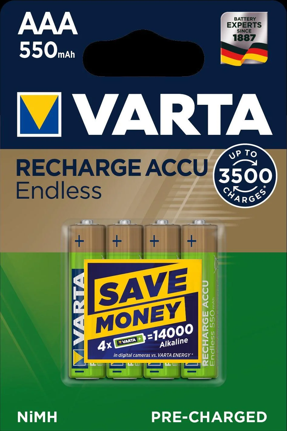 RECHARGE Endless Micro (AAA) Akku mit 550mAh - 4 Stück - 0
