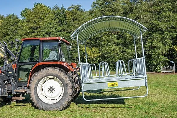 Compact Viereckraufe mit Palisadenfressgitter und Trog - 0