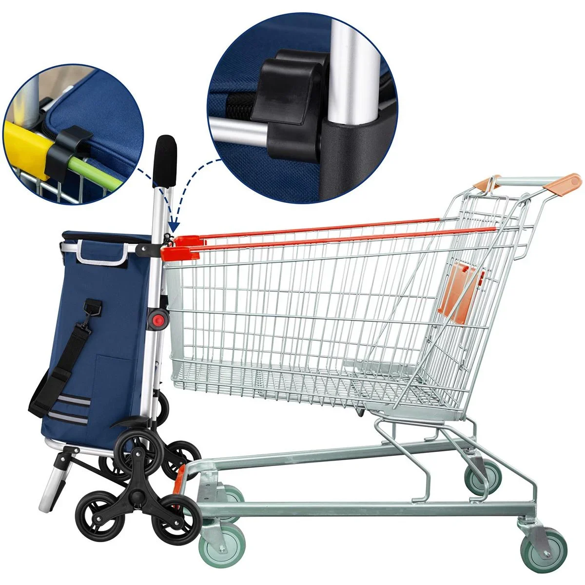 Einkaufswagen - Treppensteiger - geeignet für die Treppe - blau - 0