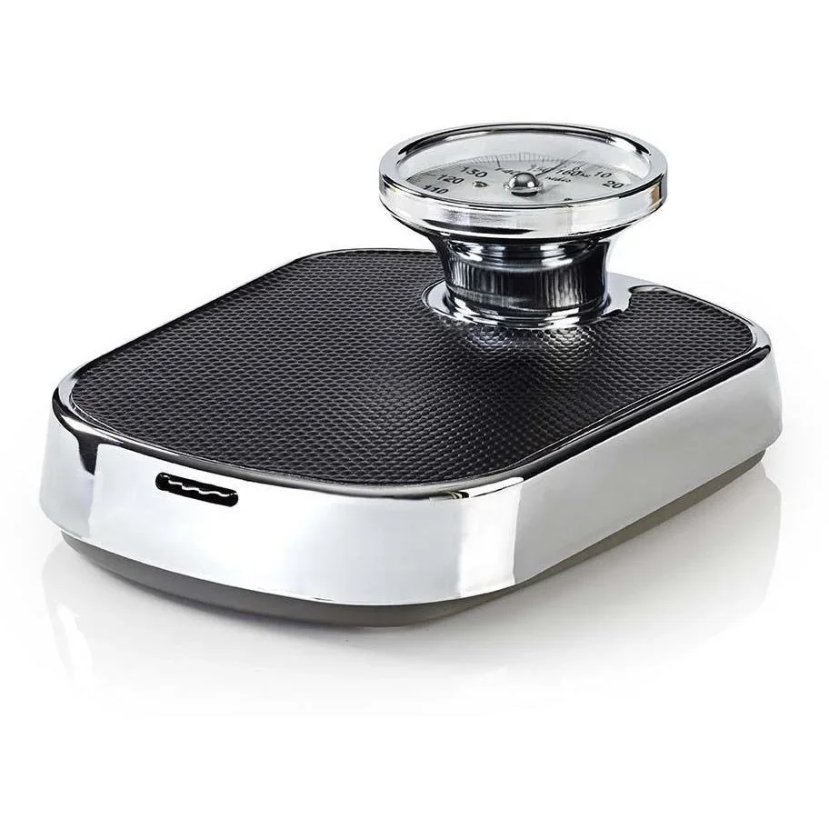 Nedis Personenwaage - Analog - Schwarz - Gummi - Rutschfeste Wägeplattform - Maximale Gewichtskapazität 160 kg - 0