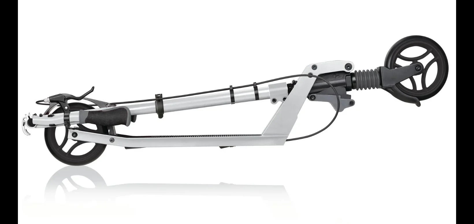 ONE K 165 DELUXE Tretroller, 165 mm, ABEC 7, höhenverstellbar, Handbremse, Klappmechanismus, silber - 0