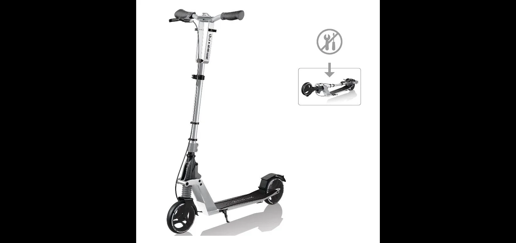 ONE K 165 DELUXE Tretroller, 165 mm, ABEC 7, höhenverstellbar, Handbremse, Klappmechanismus, silber - 2