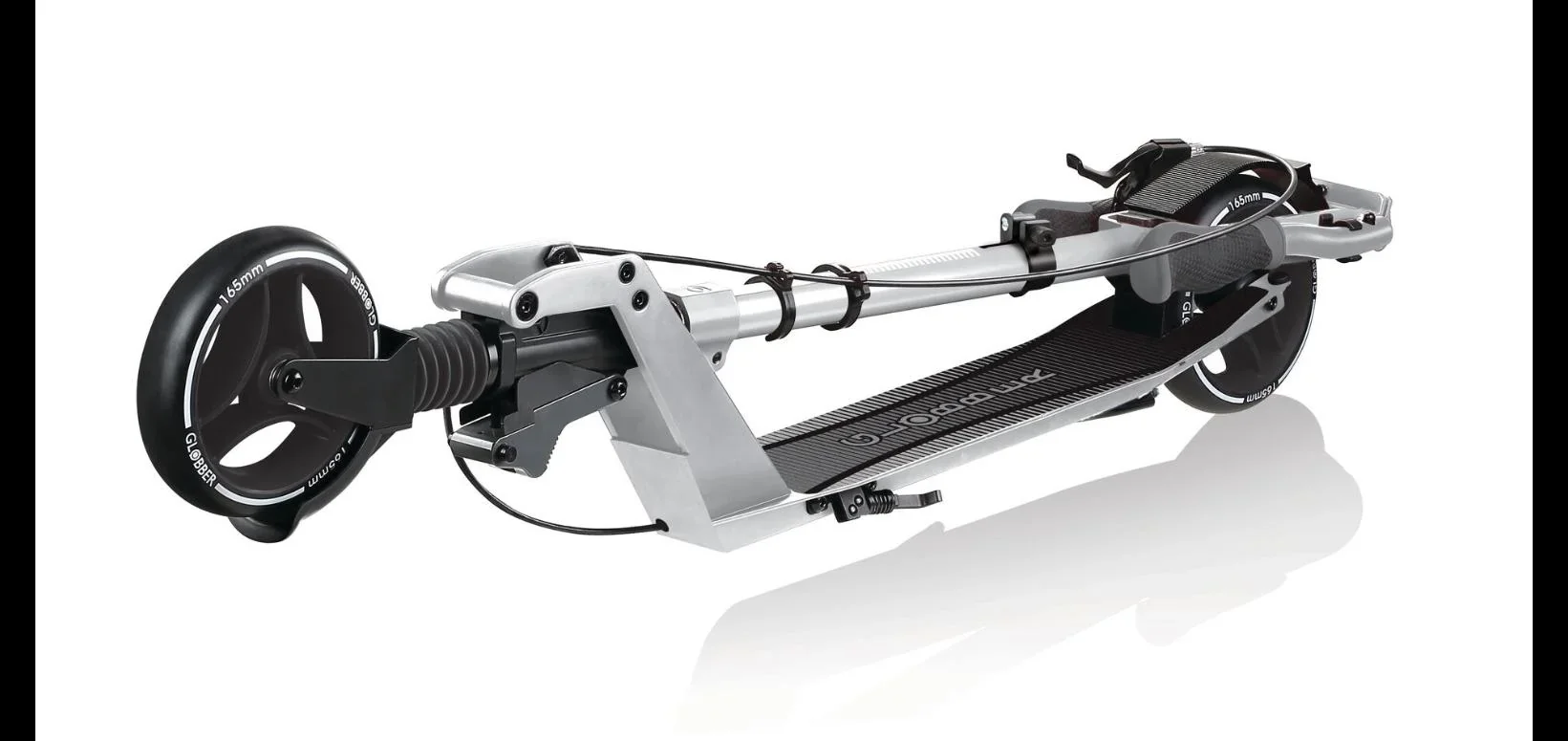 ONE K 165 DELUXE Tretroller, 165 mm, ABEC 7, höhenverstellbar, Handbremse, Klappmechanismus, silber - 3