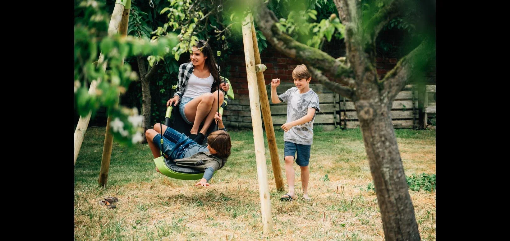 Nestschaukel Glide, Outdoor-Nestschaukel und Hängematte für Kinder, Schaukelseile höhenverstellbar, lime grün - 4