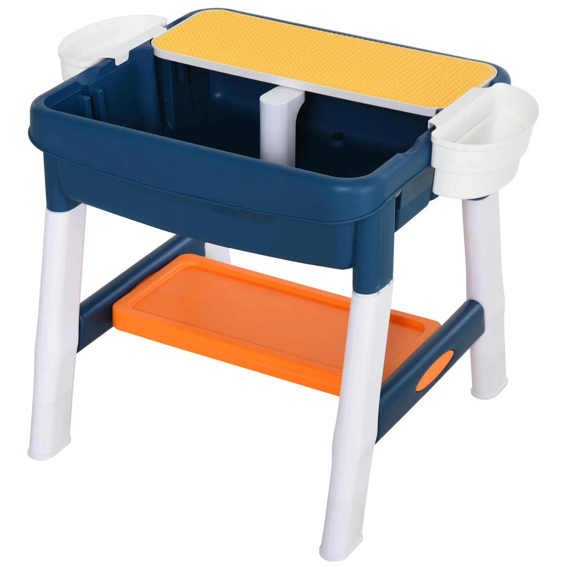 2-in-1 Kinderspieltisch mit Keyboard und Bausteinen - 2