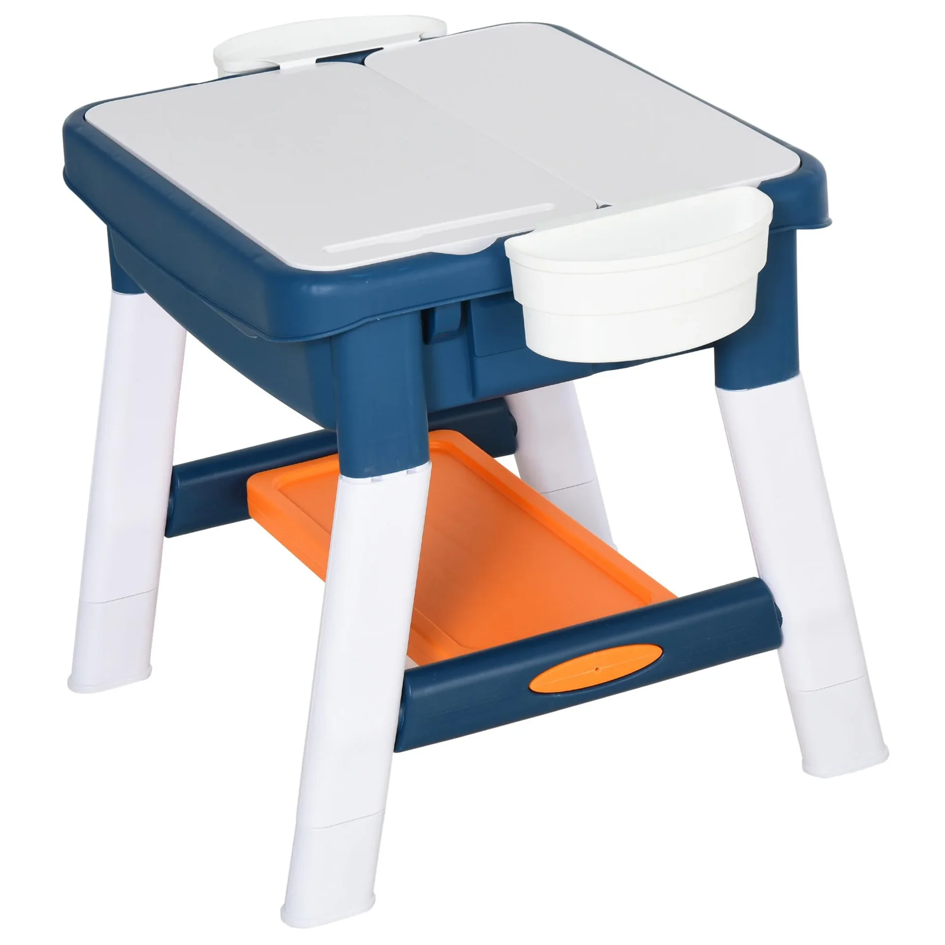 2-in-1 Kinderspieltisch mit Keyboard und Bausteinen - 4