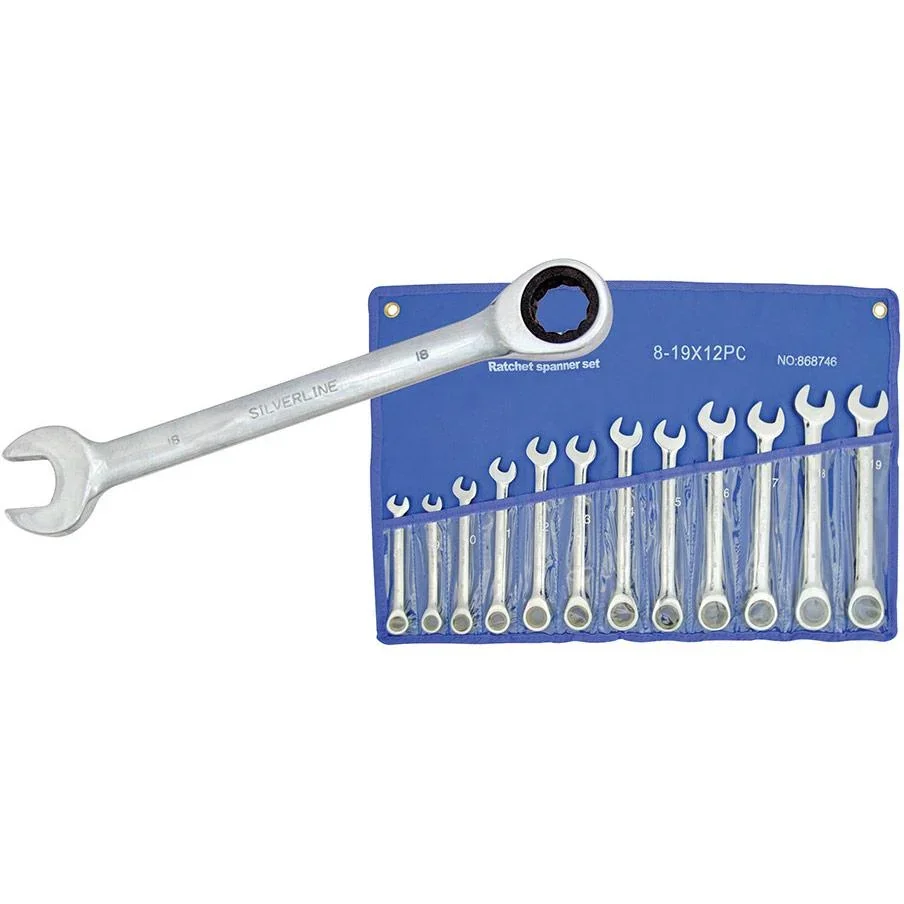 12-teiliger Ringschlüsselsatz mit festem Blatt 8 - 19 mm - 0