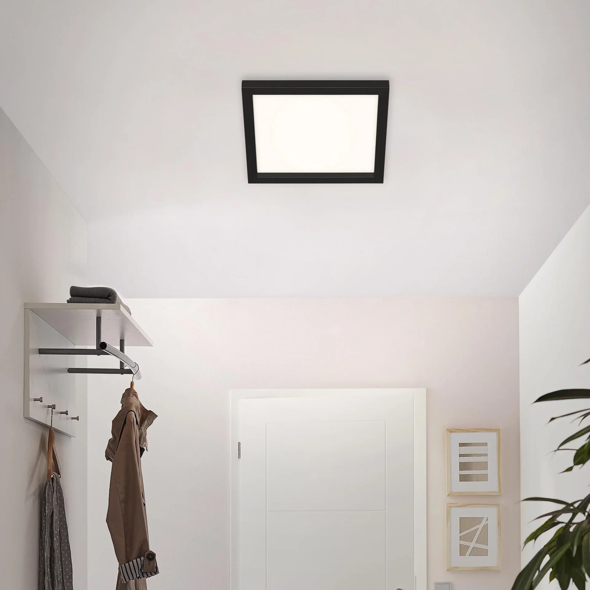 LED Deckenleuchte, viereckig, 29,5 cm, CCT, 18 Watt, schwarz - 0