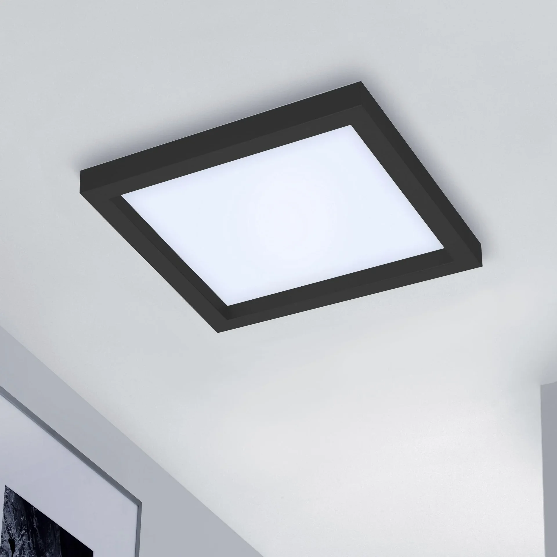 LED Deckenleuchte, viereckig, 29,5 cm, CCT, 18 Watt, schwarz - 8