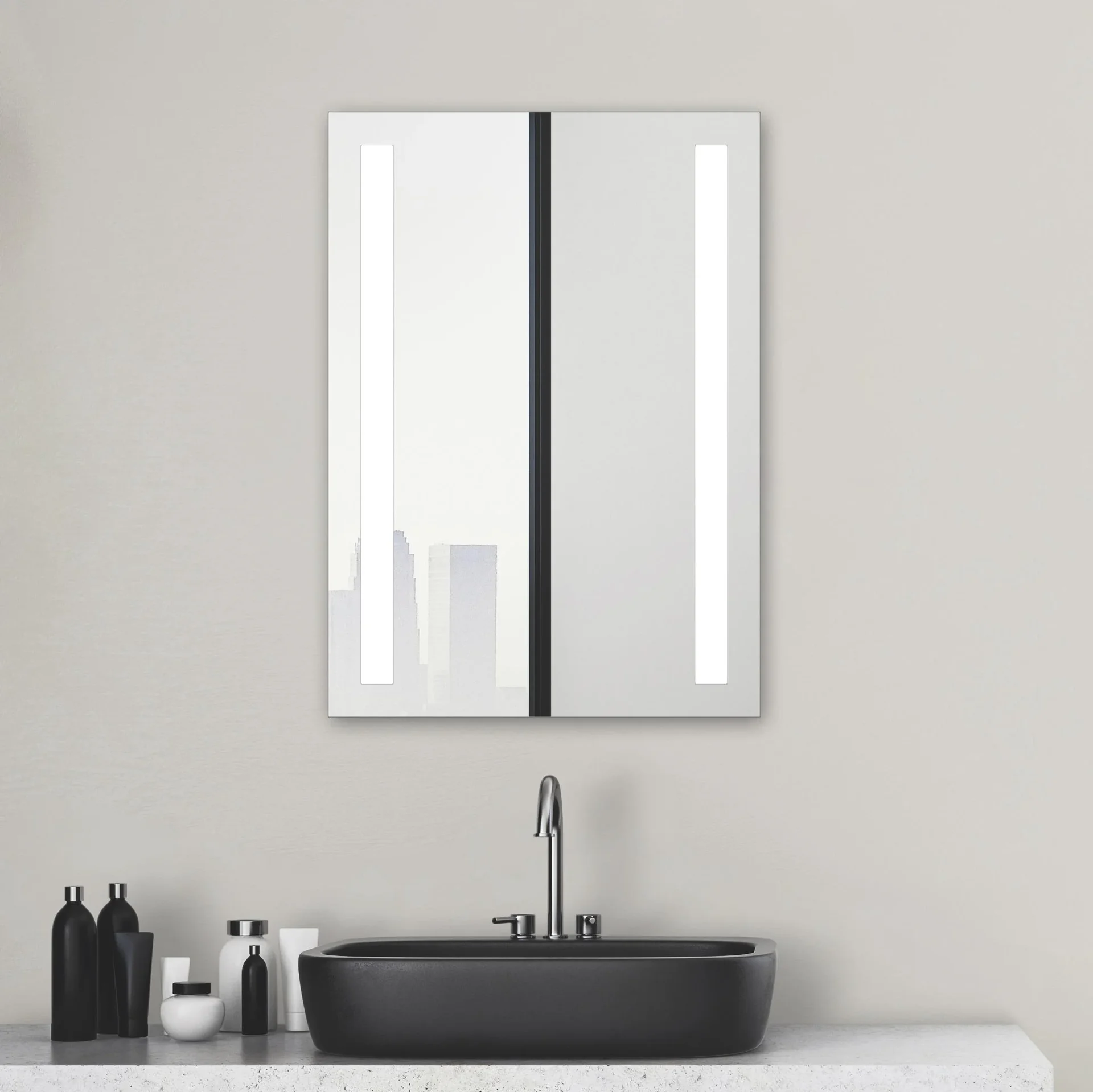 Badezimmerspiegel mit Beleuchtung, "Light" - 50 x 70 cm - Lichtfarbe neutralweiß - 2