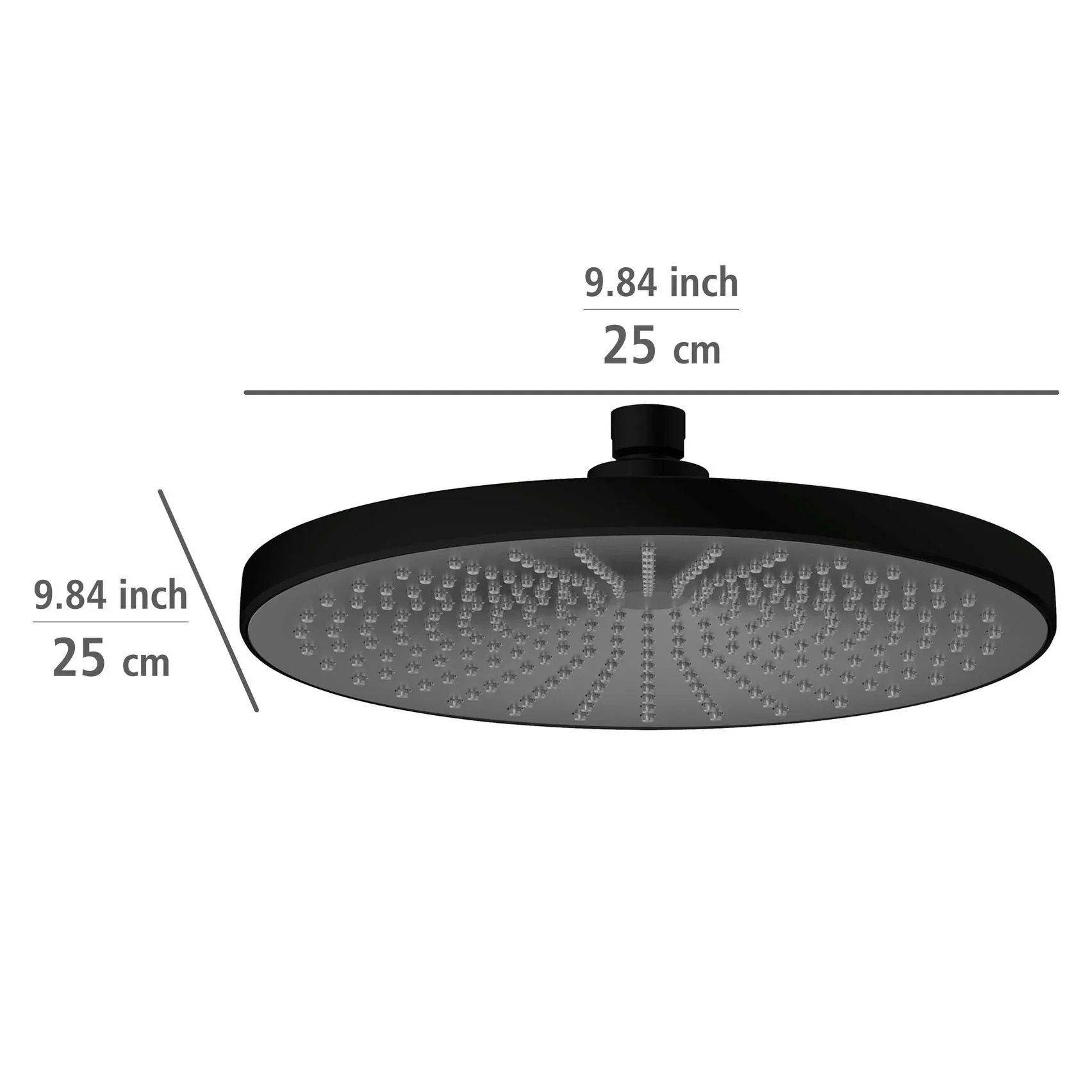 Regenduschkopf Ultimate Shower Schwarz/Grau, Ø 25 cm - 5