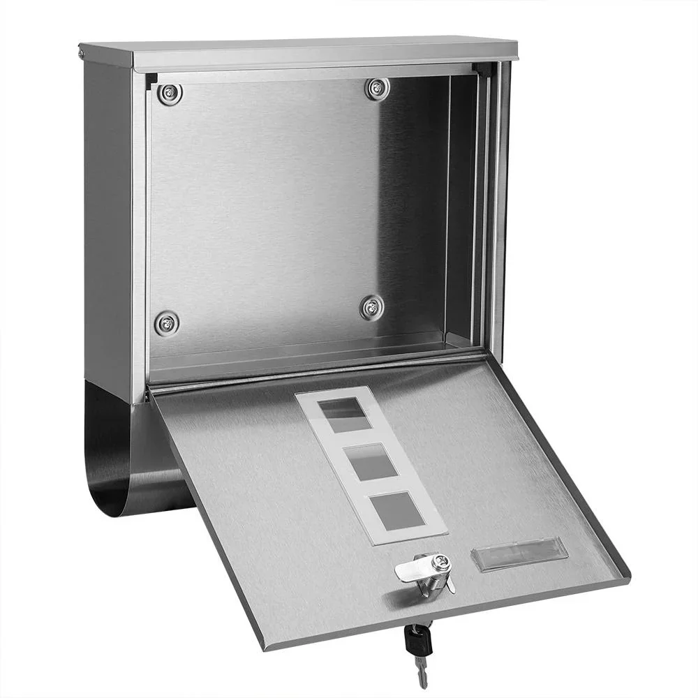 Briefkasten mit Zeitungshalter Edelstahl silber - 4