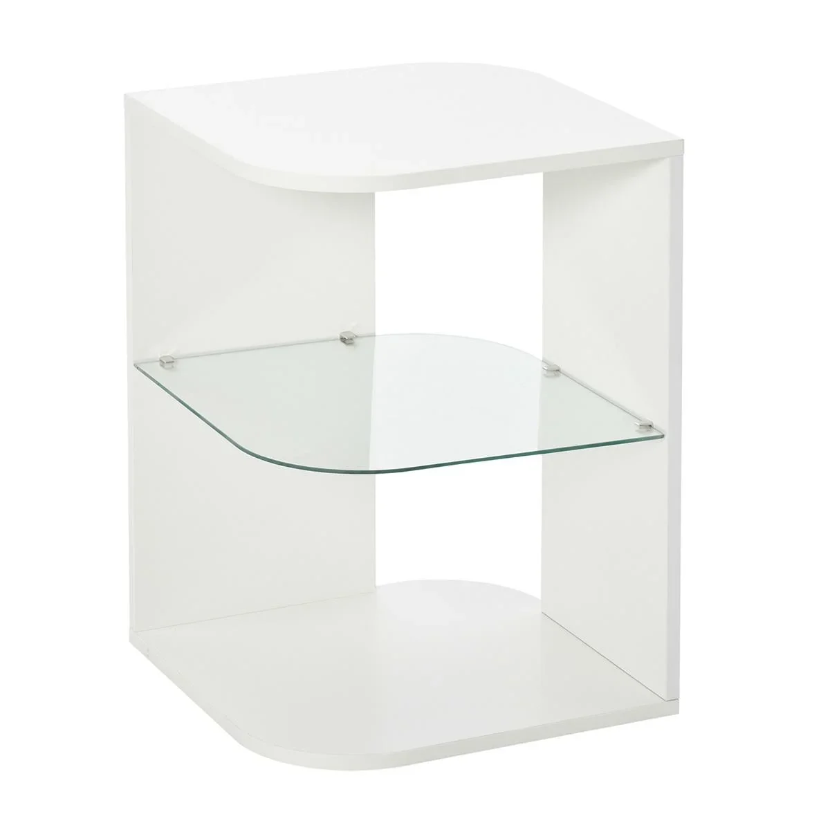 Beistelltisch 3-Schicht moderner Nachttisch mit 2 Ablagefächern geeignet für Wohnzimmer Schlafzimmer Material aus Spanpl - 2